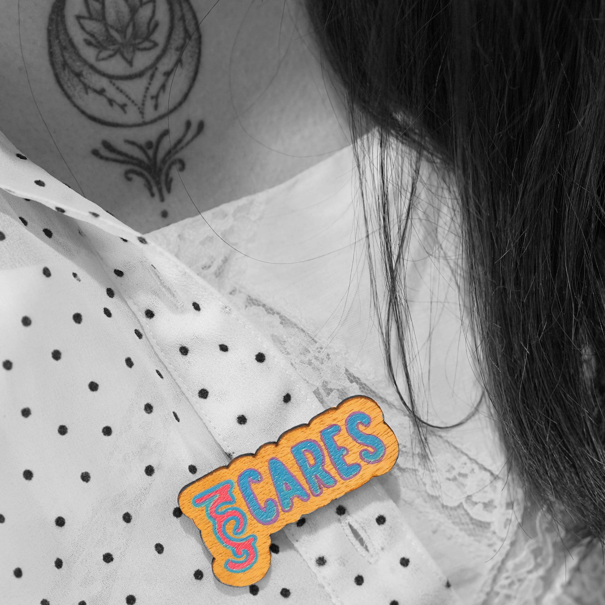 who cares Brooch